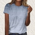 thumbnail image 1 of Soldes de Liquidation d'Été Iumwxz Hauts Décontractés pour Femmes T-Shirts Basiques Vêtements pour Femmes Hauts à Rayures Graphiques Col Rond Manches Courtes Tuniques pour Femmes Costume Simple, 1 of 4
