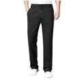 thumbnail image 1 of Babysbule Clearance Mens Pants Men's Business Loose Large Size Elastic Waist Polyester All-match Solid Color Stright Leg Pockets Pants, 1 of 7