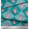 thumbnail image 2 of Soimoi polyester Crepe Fabric Leaves, & Rose Floral Print Sewing Fabric Yard 42 Inch Wide, 2 of 3