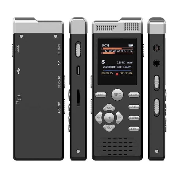 Voice Activated Dual Microphone Recording Password Protection Line-in Digital Voice Recorder ,Triple Noise Reduction