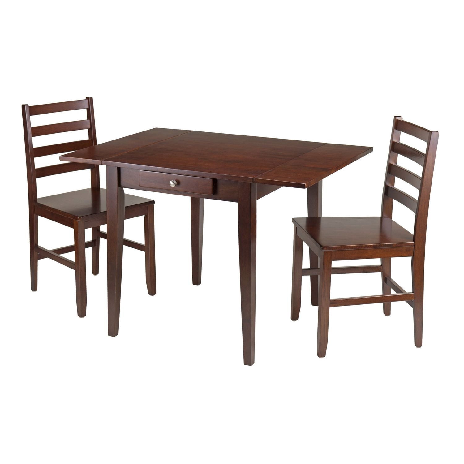 Table de salle à manger à abattants Hamilton avec 2 chaises à dossier en échelle