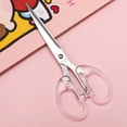 thumbnail image 1 of Clear Plastic Small Scissors Transparent Brief Design Students Handmade Artwork Stainless Steel Blade Stationery Office Clippers Clear Color Large Size Metal, 1 of 6