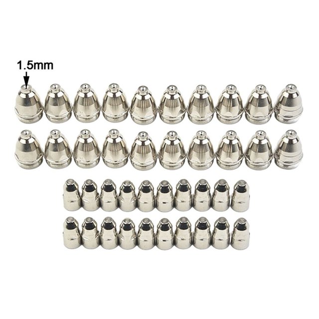 40pcs for P80 Plasma Electrode Tip Nozzle 1.5mm Cutter Torch For Air Plasma Cutting