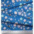 thumbnail image 2 of Soimoi Blue Poly Georgette Fabric Dot & Arrow Tribal Print Sewing Fabric Yard 52 Inch Wide, 2 of 5