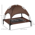thumbnail image 3 of PawHut Elevated Cooling Pet Bed with Canopy for Medium-Sized Dogs Coffee, 3 of 10