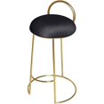 thumbnail image 1 of Meridian Furniture Ring Soft Black Velvet Counter Stool in Brushed Gold Finish, 1 of 5