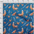 thumbnail image 3 of oneOone Cotton Silk Medium Blue Fabric Hen Craft Projects Decor Fabric Printed By The Yard 42 Inch Wide-HY, 3 of 5