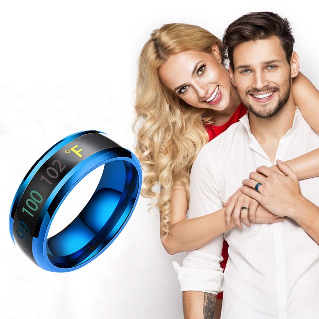 Daisyyozoid Wholesale Fashion New Physical Intelligent Temperature Couple Ring Mood Display Ring Magic