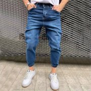 Men's Jeans Product Category - Men's Fashion Casual Straight Jeans with Water Wash Finish for Everyday Comfort and Durable Streetwear Style