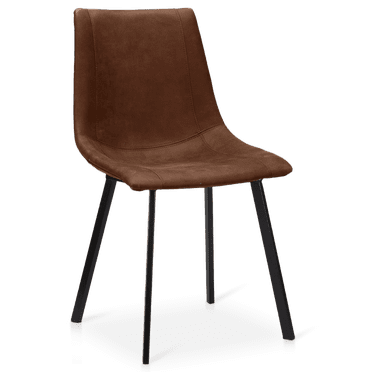 Bouclair Rust Textured Faux Leather and Metal Dining Chair