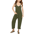 thumbnail image 2 of Girls Jumpsuit Solid Summer Rompers for Girls Sleeveless Rompers with Pockets Girls Summer Outfits 4-5 Y, 2 of 6