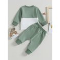 thumbnail image 4 of Faithtur Baby 2Pcs Fall Outfits Long Sleeve Contrast Color Pullover Tops and Pants Set Toddler Clothes, 4 of 9