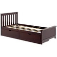 thumbnail image 4 of BEDSMART Lit Simple en Bois Massif avec Rangement / Espresso, 4 of 7