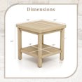 thumbnail image 3 of Costway 1 PCS Table d'Appoint Extérieur à 2 Niveaux, Table d'Extrémité en Bois de Teck avec Tablette de Rangement Naturel, 3 of 10
