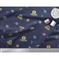 thumbnail image 3 of Soimoi Georgette Viscose Fabric Planet,Animal & Spaceship Cartoon Print Fabric by Yard 42 Inch Wide, 3 of 3