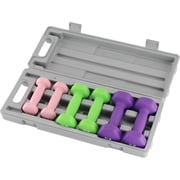 Yiwa Colorful Neoprene Dumbbell Set with Storage Rack, Hexagon Hand Weights for Home Gym, Anti-Slip, Multiple Weights