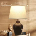 thumbnail image 5 of "Farmhouse Rustic Table Lamps Set of 2 for Bedroom Living Room End Table Dark Br, 5 of 5