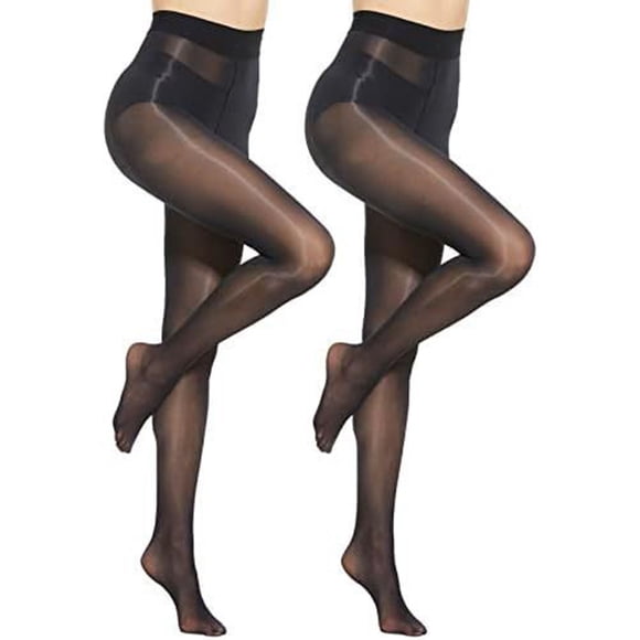 Aocisk Women's Transparent Sheer Silk Pantyhose Tights Stretchable Soft Nylon Blend Seamless Design Everyday Black A