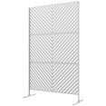 thumbnail image 1 of CoSoTower 6.5FT Decorative Outdoor Divider, Metal Privacy Screen with Stand, Triangle Style, White, 1 of 7
