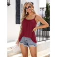 thumbnail image 3 of Charmo Womens Flowy Pleated Camisole Built in Bra Adjustable Straps Loose Tank Tops S-3XL, 3 of 6