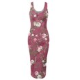 thumbnail image 4 of SMihono Robes d'Été Bohémiennes pour Femmes Grande Taille Mode Décontractée Été Sans Manches Épaules Dénudées Robe Col Rond Unie, 4 of 4