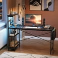 thumbnail image 1 of Bestier 52 inch Gaming Computer Desk with LED Lights & Shelves Adults, Black, 1 of 10