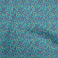 thumbnail image 1 of oneOone Georgette Viscose Turquoise Blue Fabric Kalamkari Craft Projects Decor Fabric Printed By The Yard 42 Inch Wide, 1 of 5