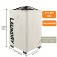 thumbnail image 5 of 1pc 22" Rolling Slim Laundry Basket With Stand Foldable Waterproof Sorter And Organizer, 5 of 5