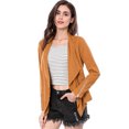 thumbnail image 1 of INSPIRE CHIC Veste en Faux Suède pour Femme à Manches Longues, devant Drapé, Vestes de Moto, 1 of 6