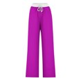 thumbnail image 4 of Yuyuzo Women's High Waisted Wide Leg Color Block Lounge Pants with Pockets, 4 of 4