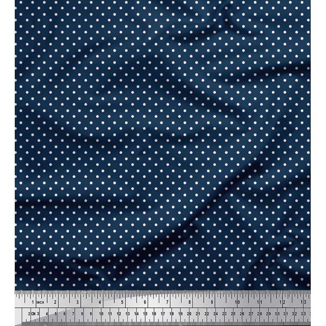 Soimoi Poly Georgette Fabric Dots Dots Printed Fabric 1 Yard 52 Inch Wide