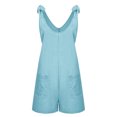 thumbnail image 4 of Styesk Shorts pour Femmes Mode Femme Été Uni Poche Décontracté Sans Manches Combinaison à Bretelles, 4 of 7