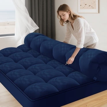 Surmatelas, Extra Épais, Coussin Matelassé Moelleux avec Poches Profondes de 8 à 21 Pouces, Trop Rempli de Polyester Respirant, Protège-Matelas - Lavable à la Machine, Liquidation de Surmatelas