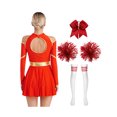 thumbnail image 2 of iiniim Uniforme Sportif de Cheerleading Classique de Lycée pour Femmes Cheerio Robe Fantaisie Rouge B S, 2 of 7