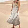 thumbnail image 4 of TJAZFJPA Robes d'Anniversaire pour Femmes Mode pour Femmes Col Rond Décontracté Imprimé Pissenlit 3D Sans Poignets Poche Longue Robe Débardeur Robe Décontractée Robe Formelle Femmes Longues Courtes Robes pour Femmes, 4 of 6