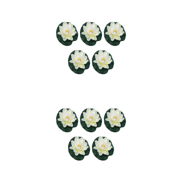 Wweixi 5pcs/set Artificial Lotus Realistic Appearance Easy To Clean Long-lasting milky white 2Set