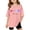 Pink, variant on Children Kids Girls Letter Printed Short Sleeve T Shirts Kids Oversized Tops Casual Crewneck Basic Tees Black 130/7 Y—8 Y