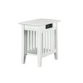 thumbnail image 4 of AFI Table d'Appoint en Bois Massif 14 Pouces avec Chargeur Intégré en Blanc, 4 of 10