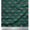 thumbnail image 1 of Soimoi Modal Satin Fabric Fish Block Print Fabric by The Yard 42 Inch Wide, 1 of 3