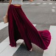 thumbnail image 3 of B91xZ Jupes pour Femmes Jupe Crayon Longue en Coton Stretch Modeste, Vin S, 3 of 4