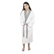 Women’s 100% Terry Cotton Bathrobe Toweling Gown Robe Two Tone