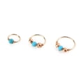 thumbnail image 4 of stanreset Turquoise Beaded Ear Bone Nail Copper Geometric Nose Rings Clips Lip Body Piercing Stud Earring Jewelry, 4 of 8