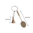 thumbnail image 2 of Simulated Badminton Keychain Pendant | Silver Alloy Souvenir | Sports Lovers Gift | Durable 8x3cm Accessory | Novelty Racket & Shuttlecock Design | 1 Piece, 2 of 8