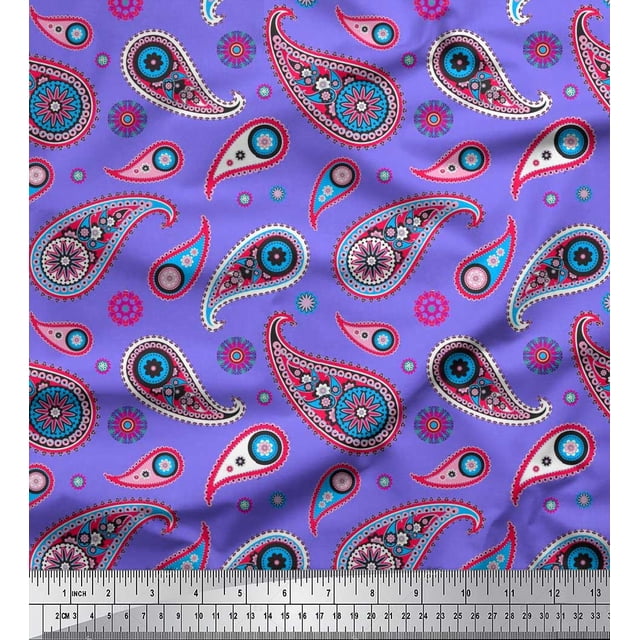Soimoi Rayon Fabric Artistic Paisley Print Fabric by The Yard 42 Inch Wide