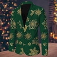 thumbnail image 2 of Men Christmas Snowflake Santa Men Suit Jacket Printed Pocket Lapel Button Mens Tuxedo Suit Jacket Suit, 2 of 5