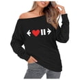 thumbnail image 1 of NJDVHB Chandails Sans Capuchon pour Femmes, Chandail à Capuchon Ample à Manches Longues pour Femmes, Imprimé, à une Épaule Inclinée, 1 of 4