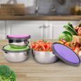 thumbnail image 4 of Heitune 3 Pcs Bol Scellé en Acier Inoxydable avec Couvercle Boîte de Rangement pour Aliments Contenant Outil de Cuisine, 4 of 8