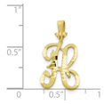thumbnail image 3 of Diamond2Deal 10K Yellow Gold Grooved Letter H Initial Pendant for Women, 3 of 5