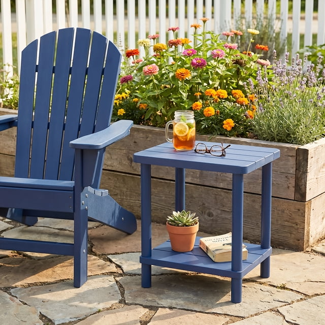 Storage Bas Square Bamboo Side Table, Bamboo Square Outdoor Storage Stool, 2-Tier ...