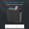thumbnail image 3 of Power Charger Block PD3.0 65W QC3.0 18W Double Port Fast Charging Power Adapter Cube for Laptop Smartphone Tablet, 3 of 7